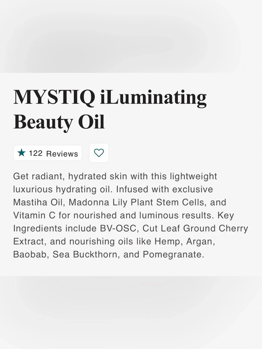 {LIRA} Mystiq iLuminating Beauty Oil - .5fl - Picture 2 of 8